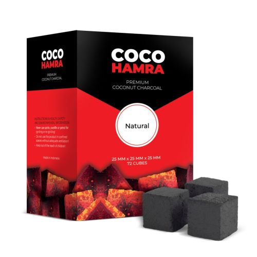 Coco Hamra Natural Coconut Shell Charcoal Cubes, 72 Cube in the Box